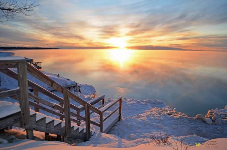 Steps to Lake Huron