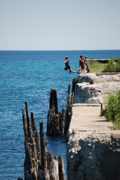 Jumping off the pier! 