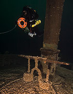 Archeological documentation of the deck and its features.