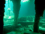 Beneath the boiler ash pan looking towards the engine room.