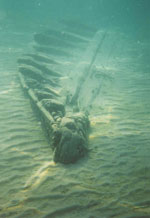 Bow buried in sand.