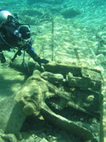Broken Propeller and stern of fish tug