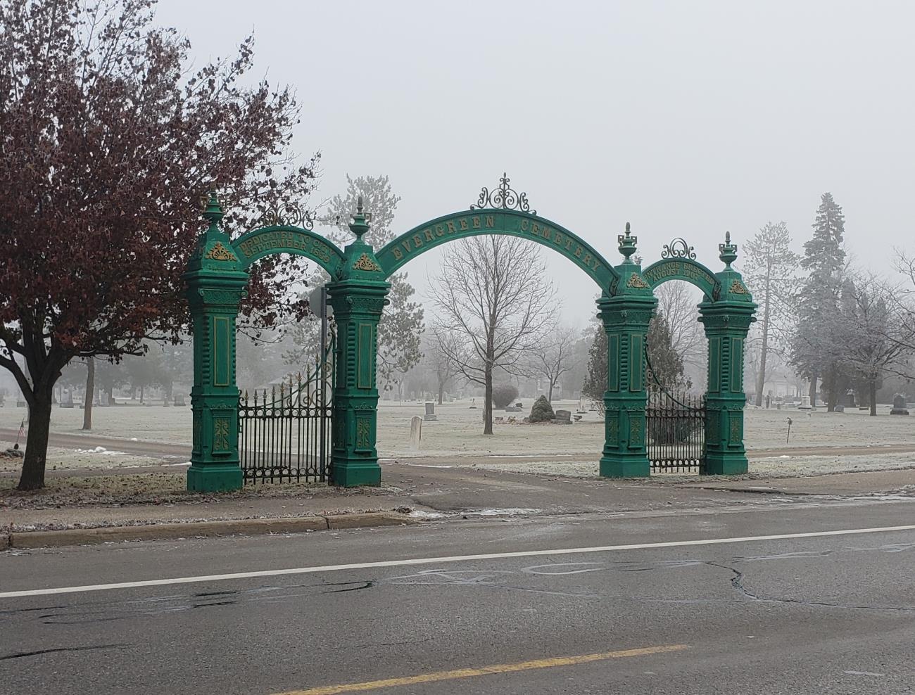 Evergreen Cemetery Entrance Gate