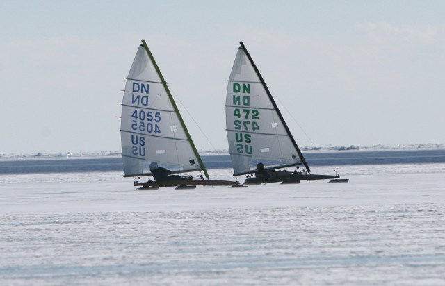 Ice sailing on Tawas Bay  