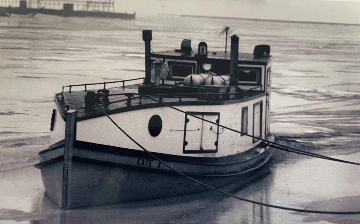 Fish tug Kate A at dock.