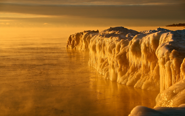 Ice formations along Lake Huron