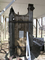 Partially burned rudder at Sturgeon Point Lighthouse.