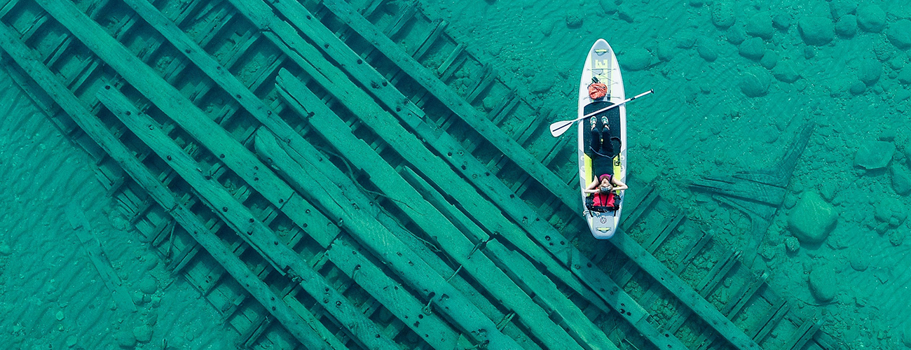 Paddling over Shipwrecks